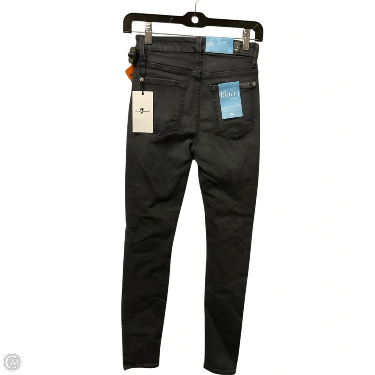 Jeans Skinny By 7 For All Mankind In Black Denim, Size: 0