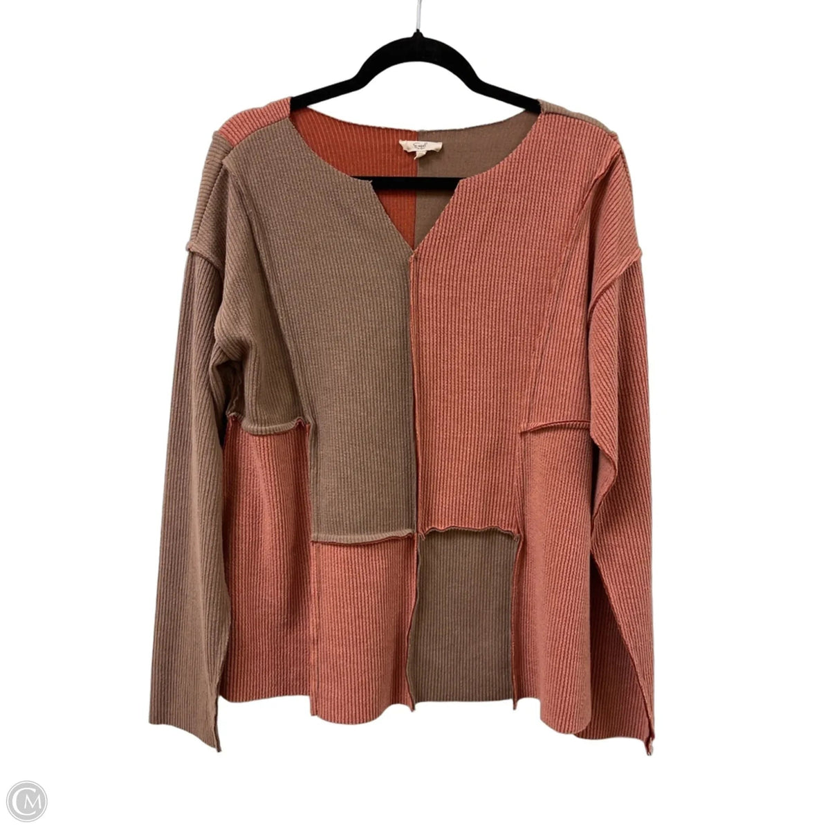 Sweater By Easel In Brown & Orange, Size: M
