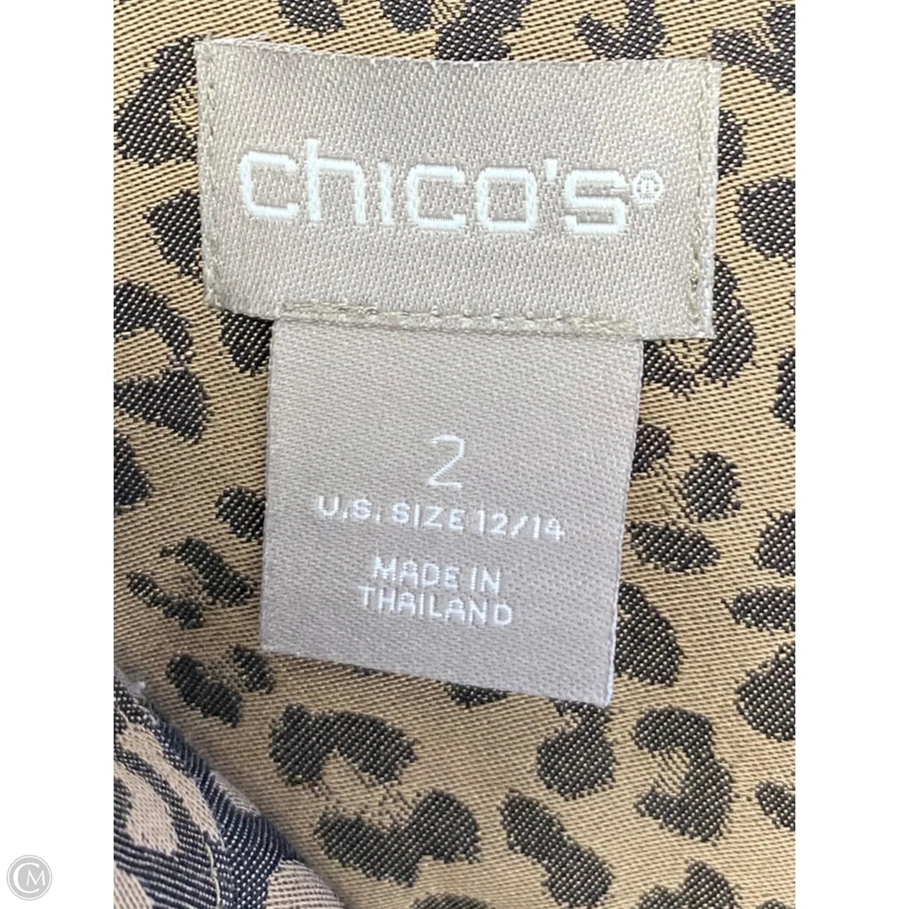 Top Long Sleeve By Chicos In Animal Print, Size: L