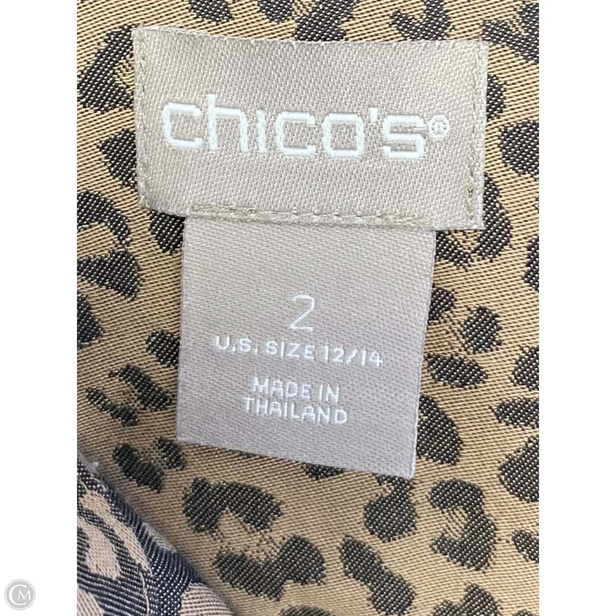 Top Long Sleeve By Chicos In Animal Print, Size: L