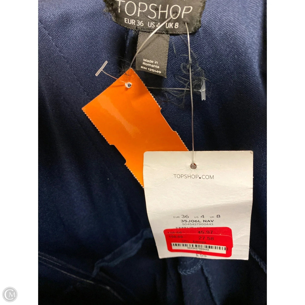 Dress Casual Midi By Topshop In Navy, Size: M