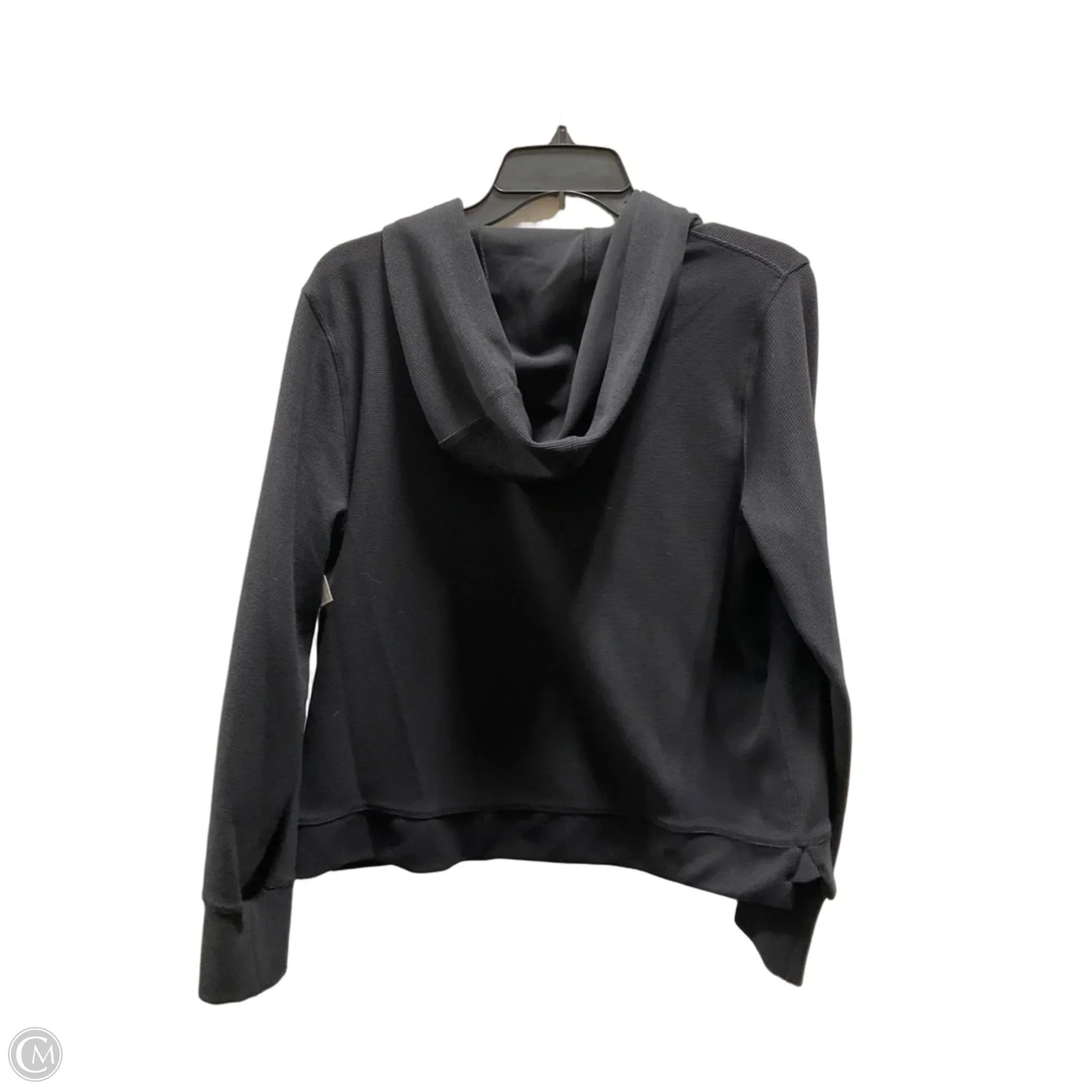 Athletic Top Long Sleeve Hoodie By Calvin Klein In Black, Size: L