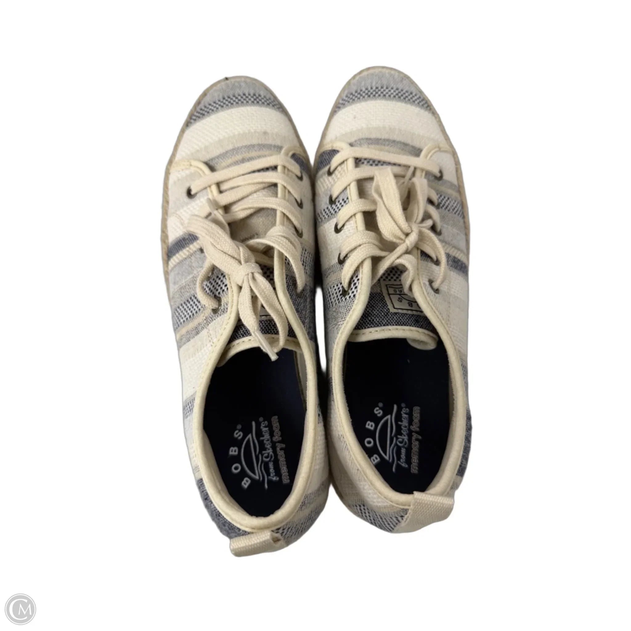 Shoes Heels Platform By Bobs In Blue & Cream, Size: 10