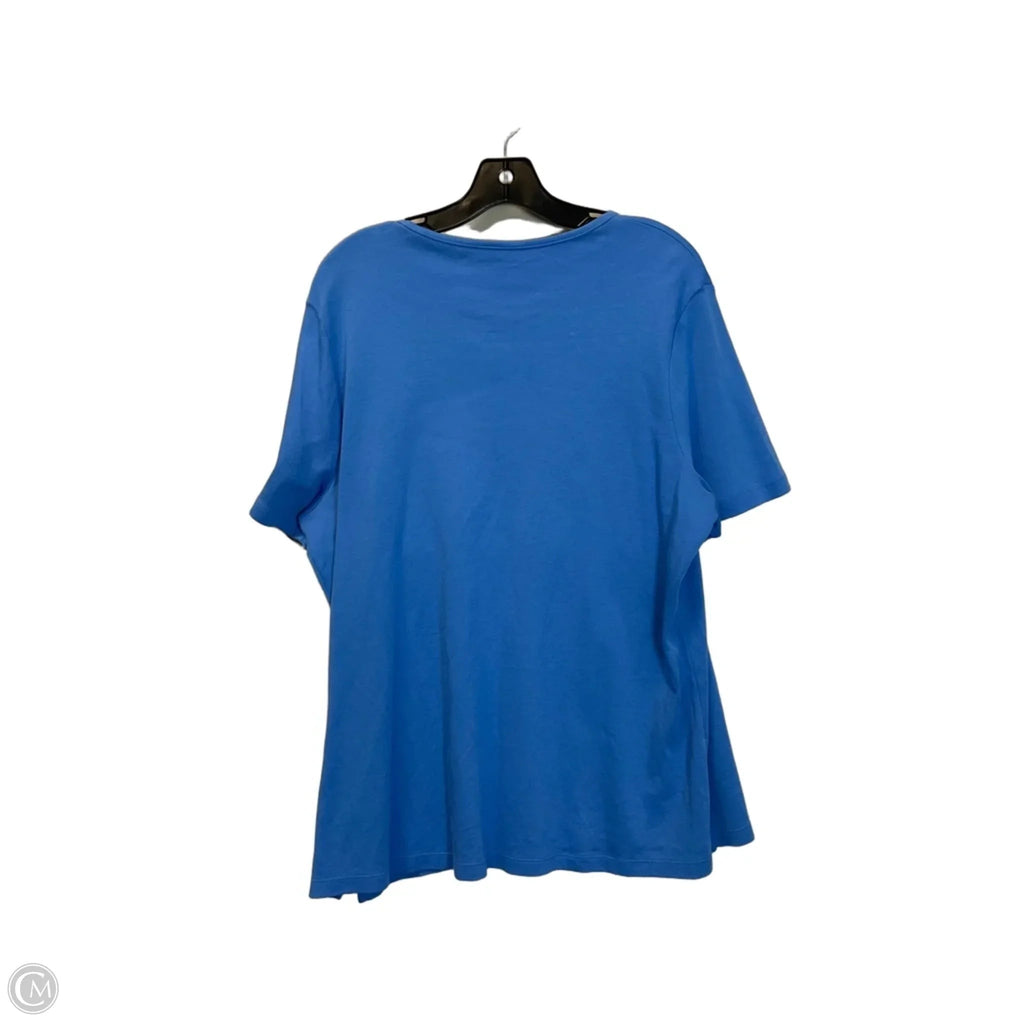 Top Short Sleeve By Kim Rogers In Blue, Size: 1x