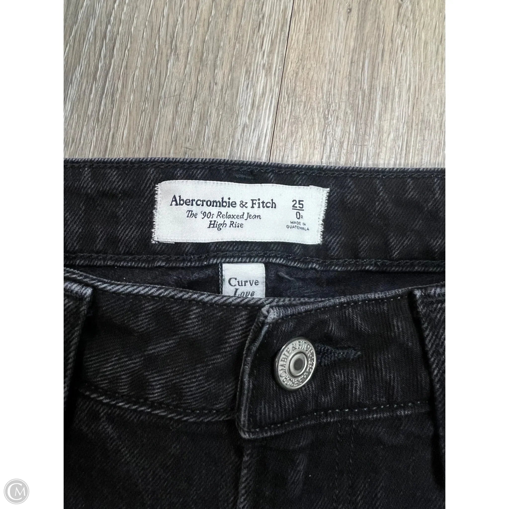 Jeans Straight By Abercrombie And Fitch In Black Denim, Size: 0