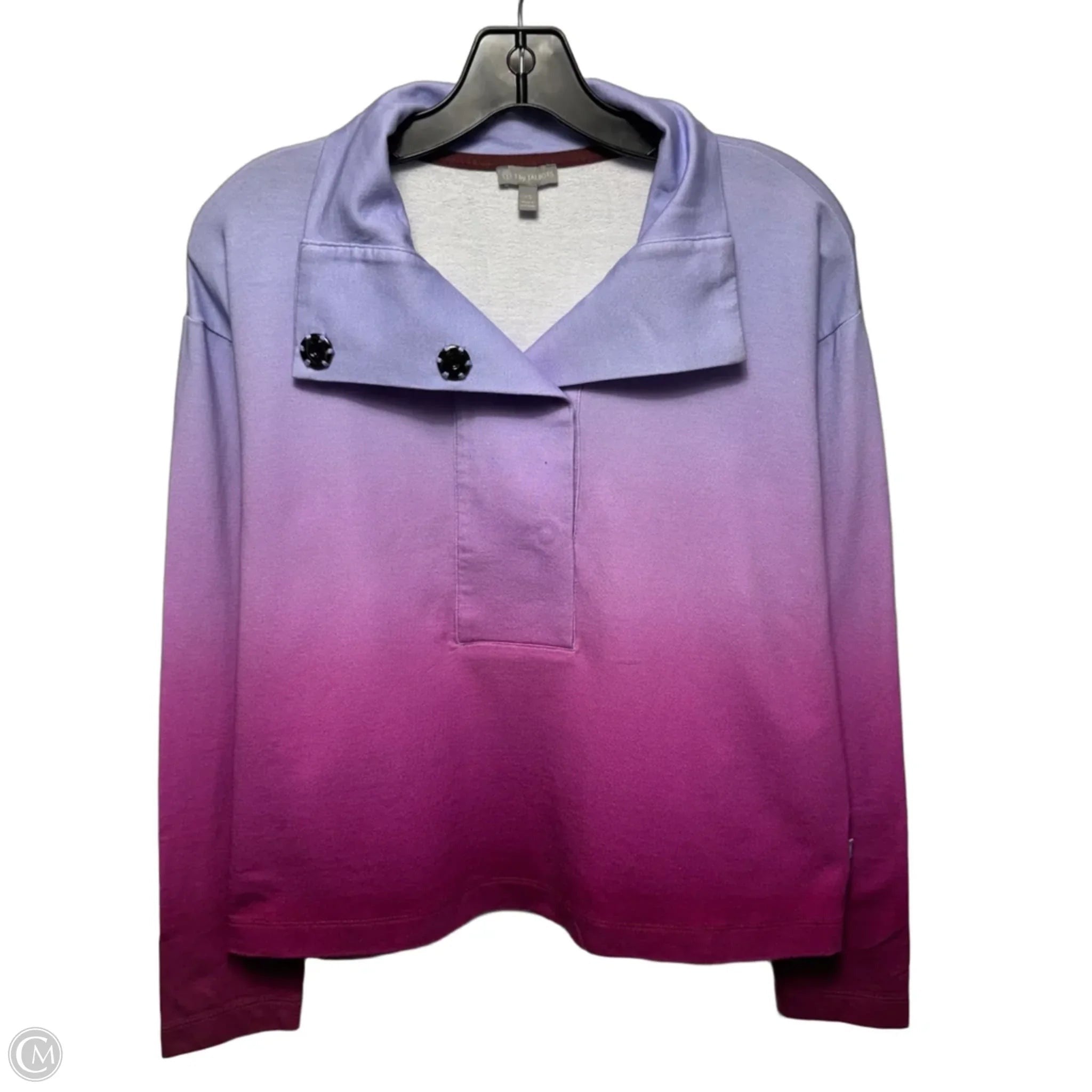 Athletic Top Long Sleeve Collar By Talbots In Ombre Print, Size: Xs