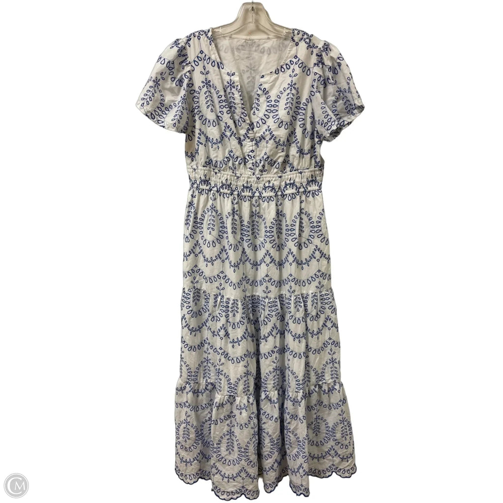 Dress Casual Maxi By Clothes Mentor In Blue & White, Size: Xl