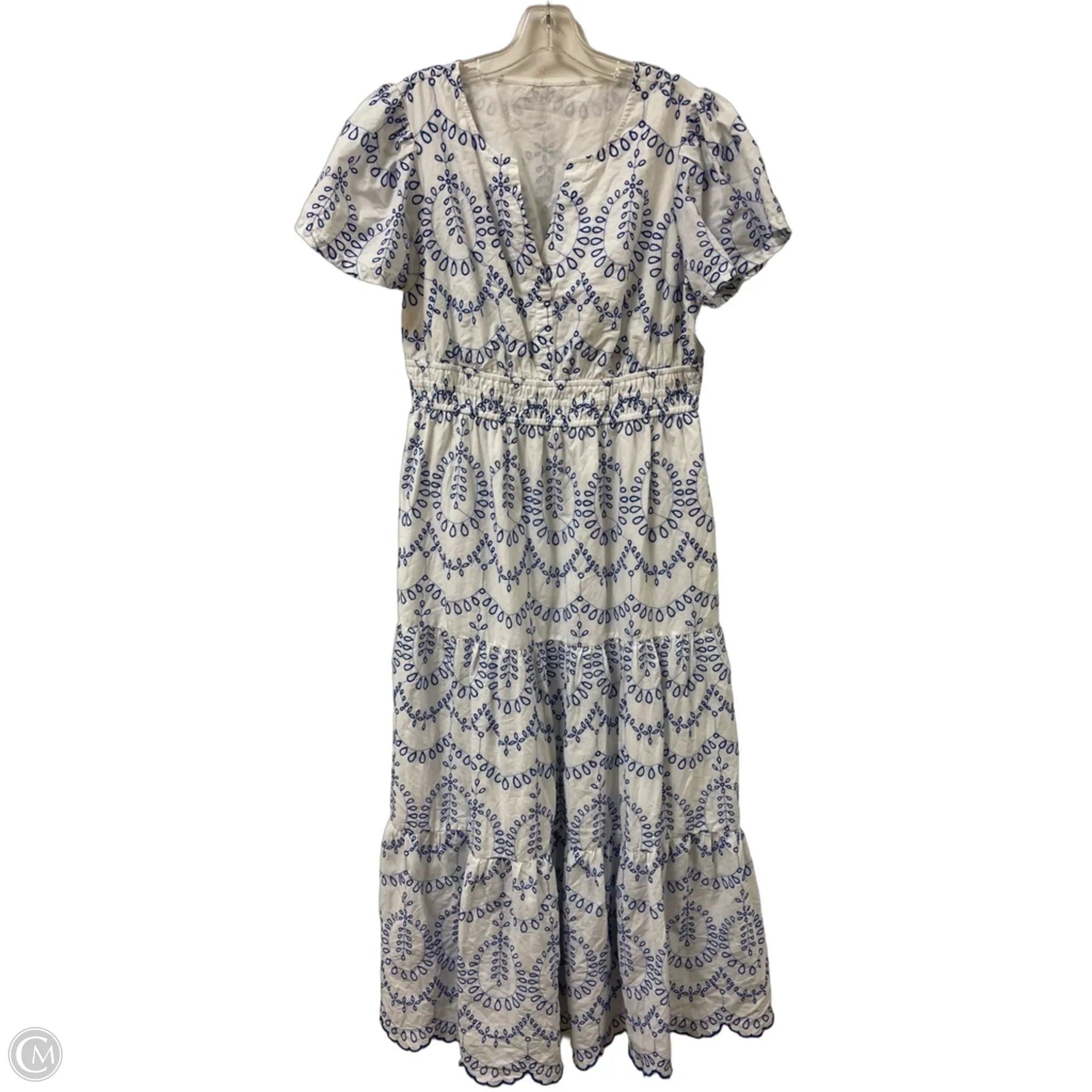 Dress Casual Maxi By Clothes Mentor In Blue & White, Size: Xl