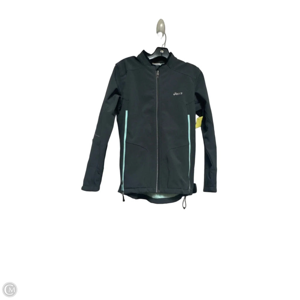 Athletic Jacket By Asics In Grey, Size: M
