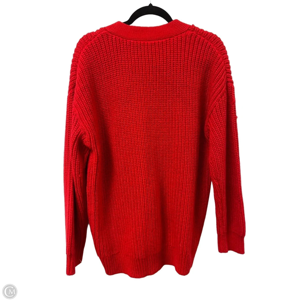 Sweater Cardigan By Zara In Red, Size: S