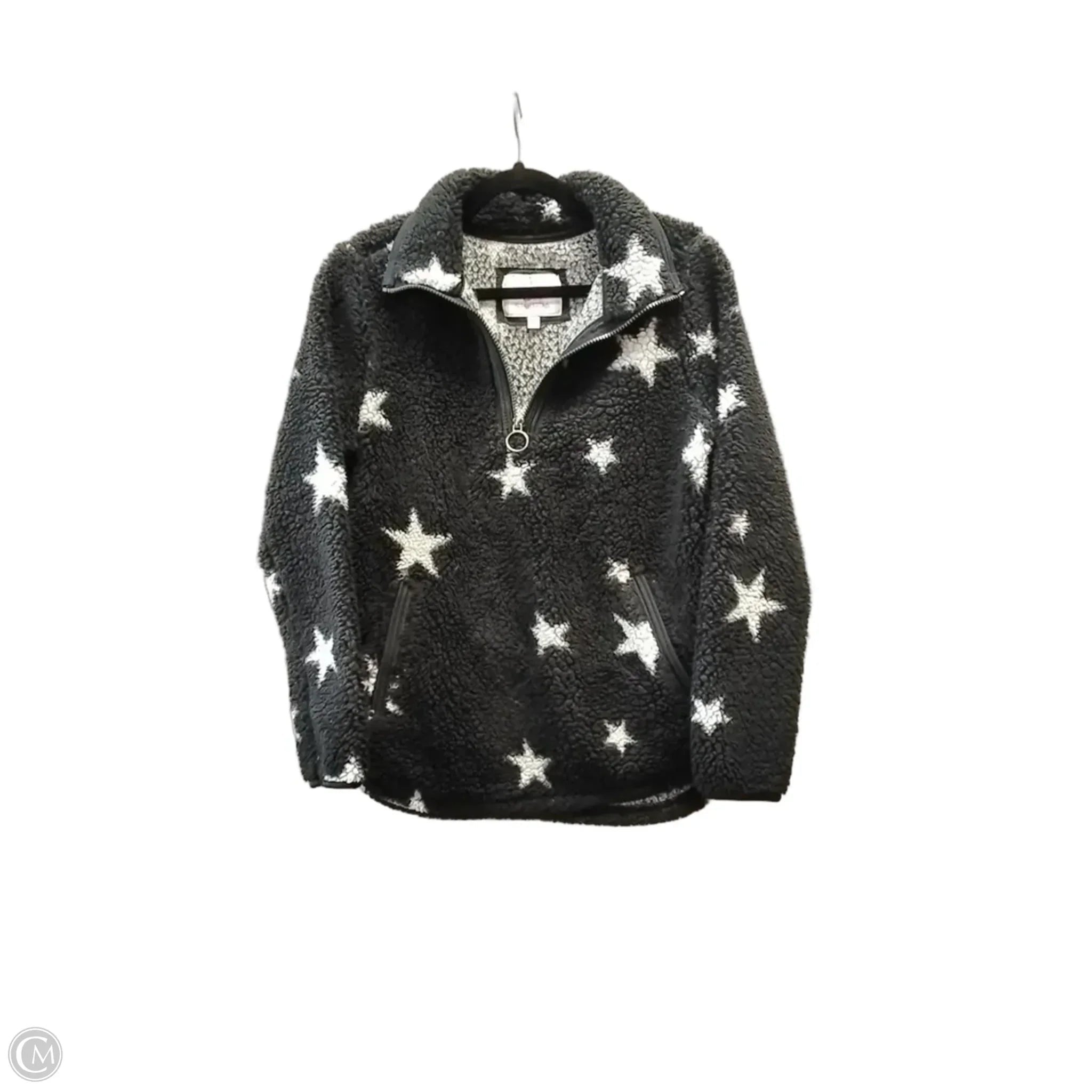 Jacket Faux Fur & Sherpa By Cmf In Black & White, Size: S