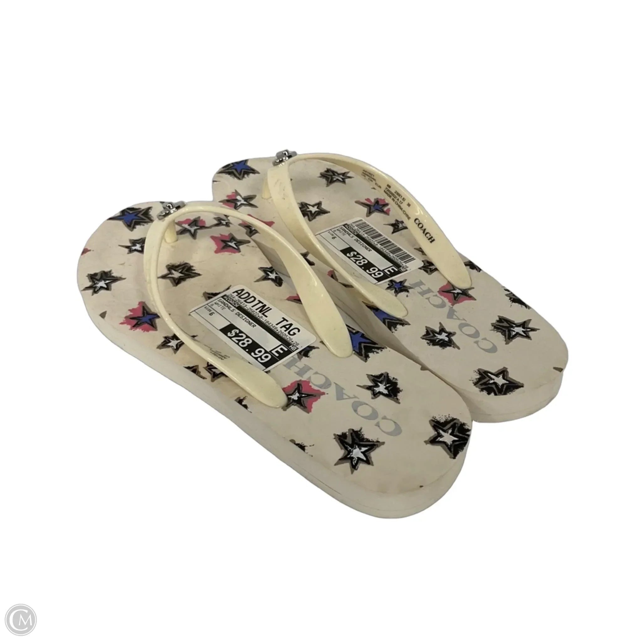 Sandals Designer By Coach In White, Size: 6