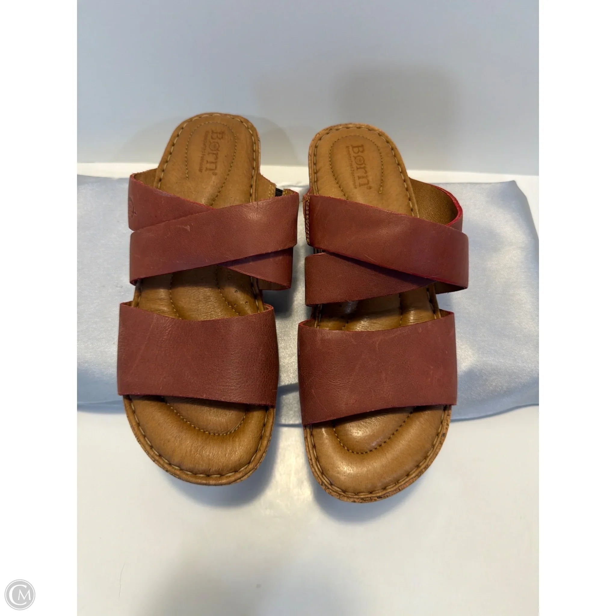 Sandals Heels Block By Born In Maroon, Size: 8