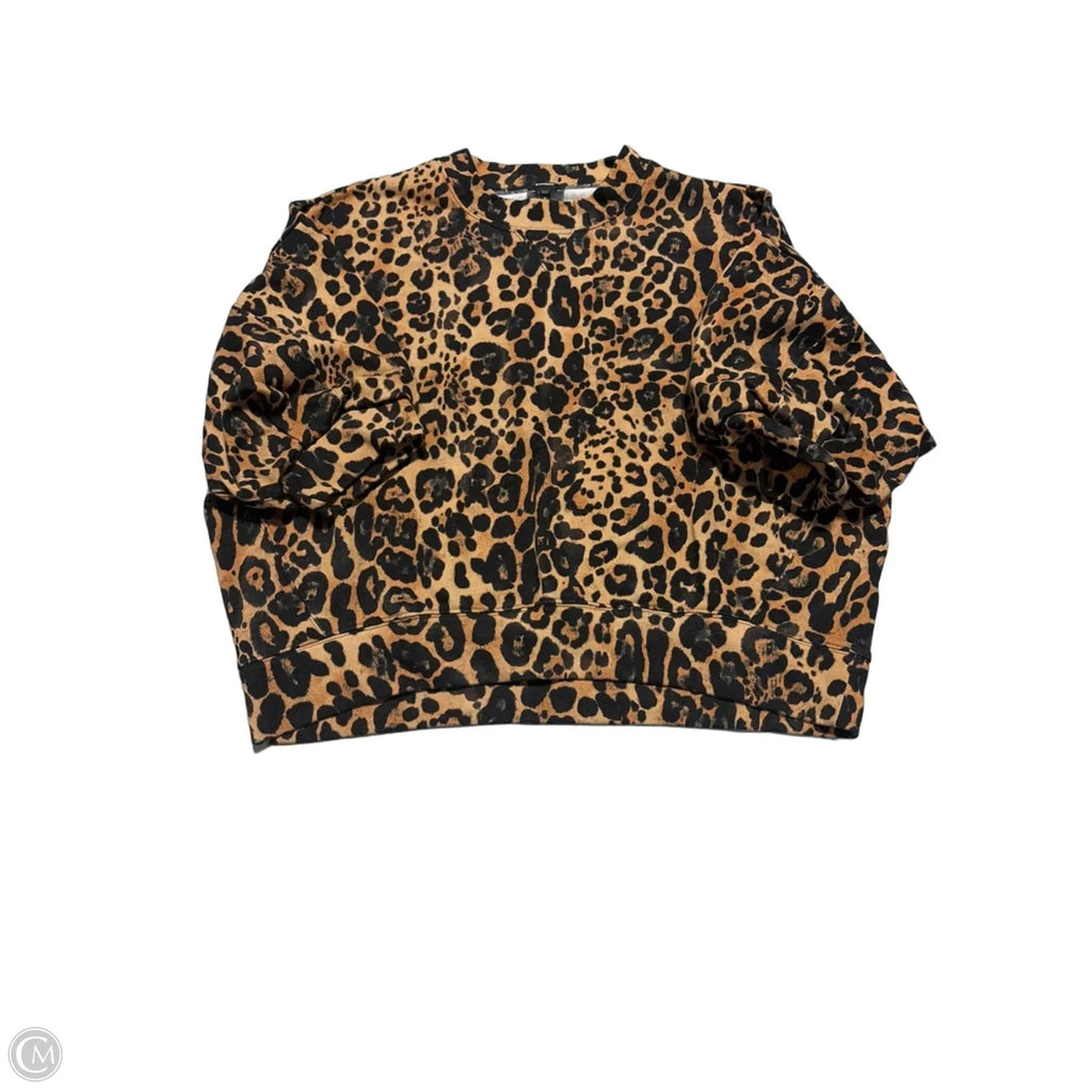 Top Short Sleeve By Express In Animal Print, Size: M