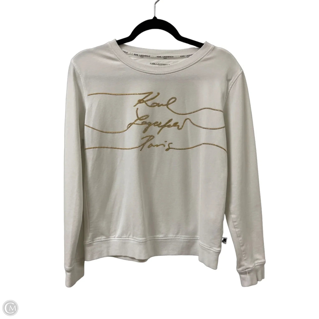 Sweater Designer By Karl Lagerfeld In White, Size: Xs