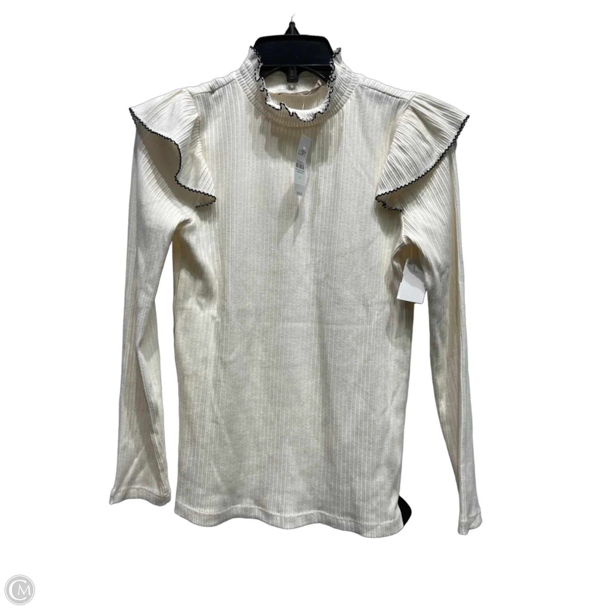 Top Long Sleeve By Loft In Cream, Size: S
