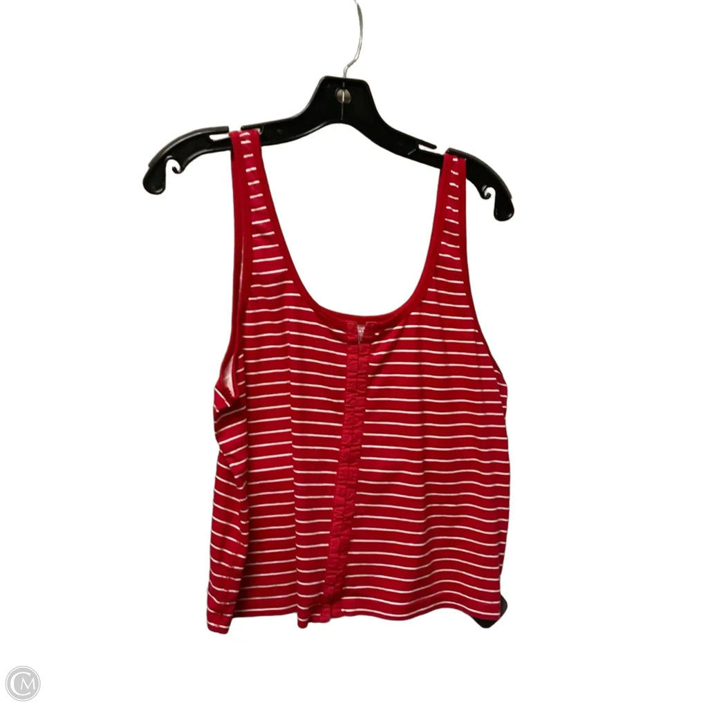 Top Sleeveless By Pilcro In Red & White, Size: Xl
