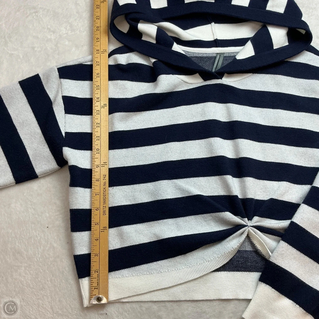Sweatshirt Hoodie By Anthropologie In Blue & White, Size: L
