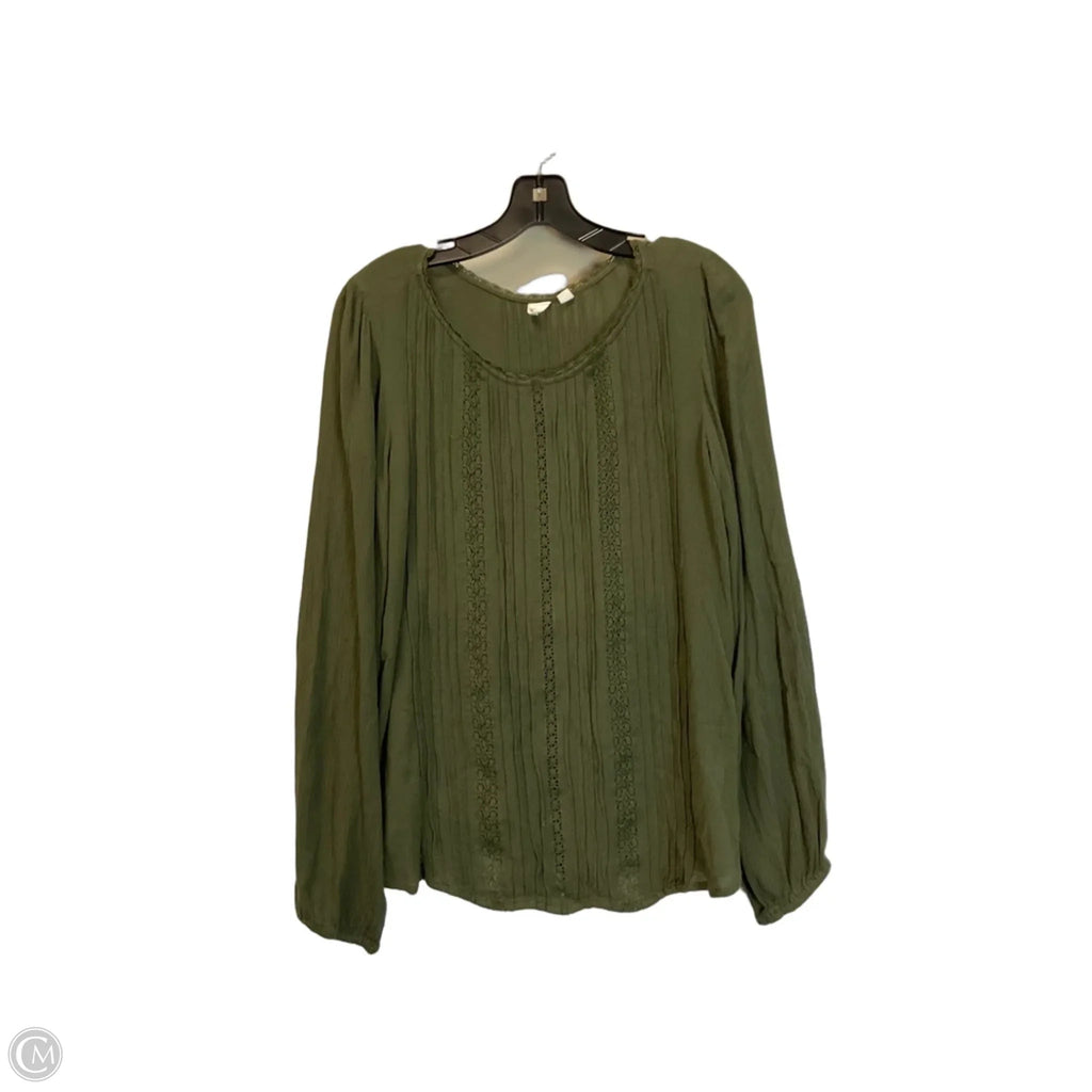 Top Long Sleeve Basic By Gap In Green, Size: M