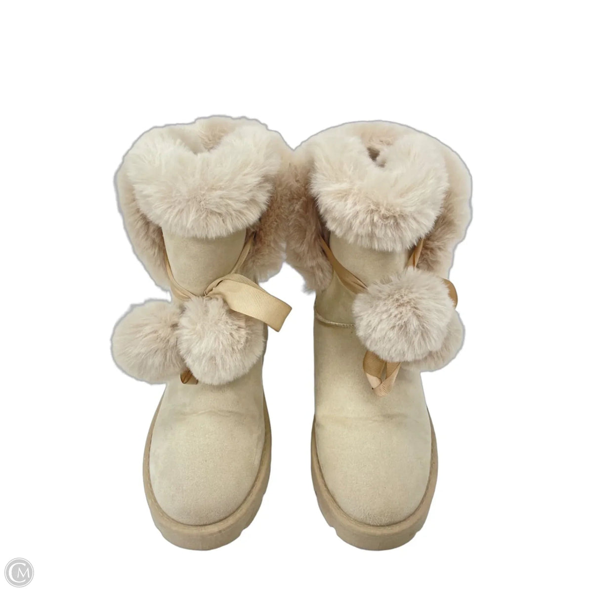 Boots Ankle Flats By Clothes Mentor In Beige, Size: 8
