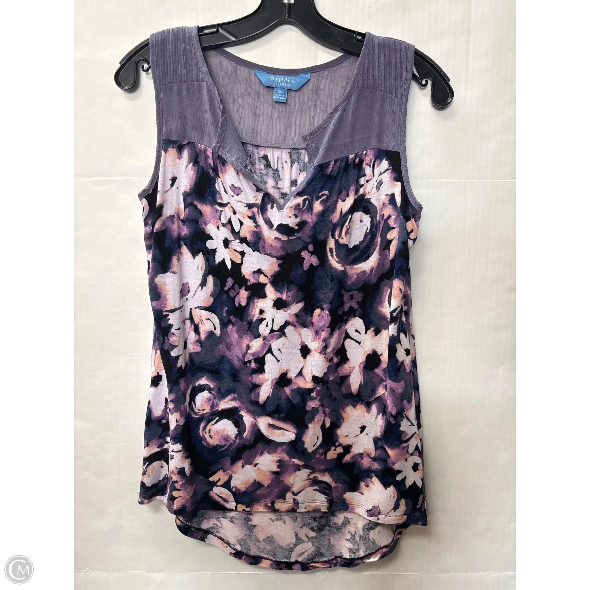 Top Sleeveless By Simply Vera In Purple, Size: Xs