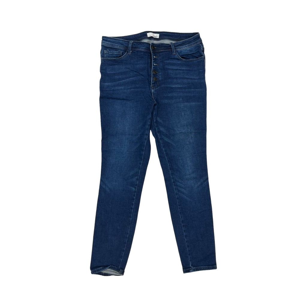 Jeans Skinny By Vervet In Blue Denim, Size:14