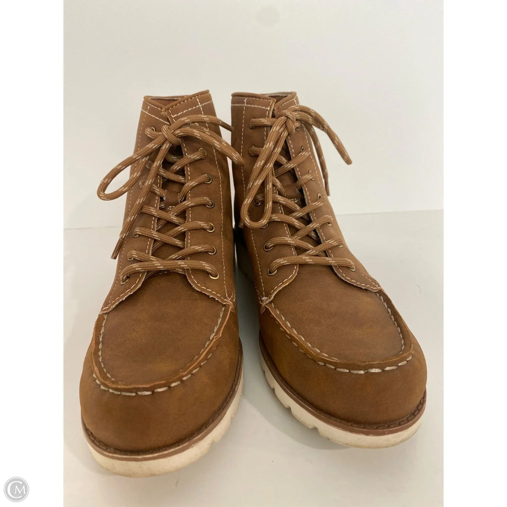 Boots Ankle Flats By St Johns Bay In Brown, Size: 8.5
