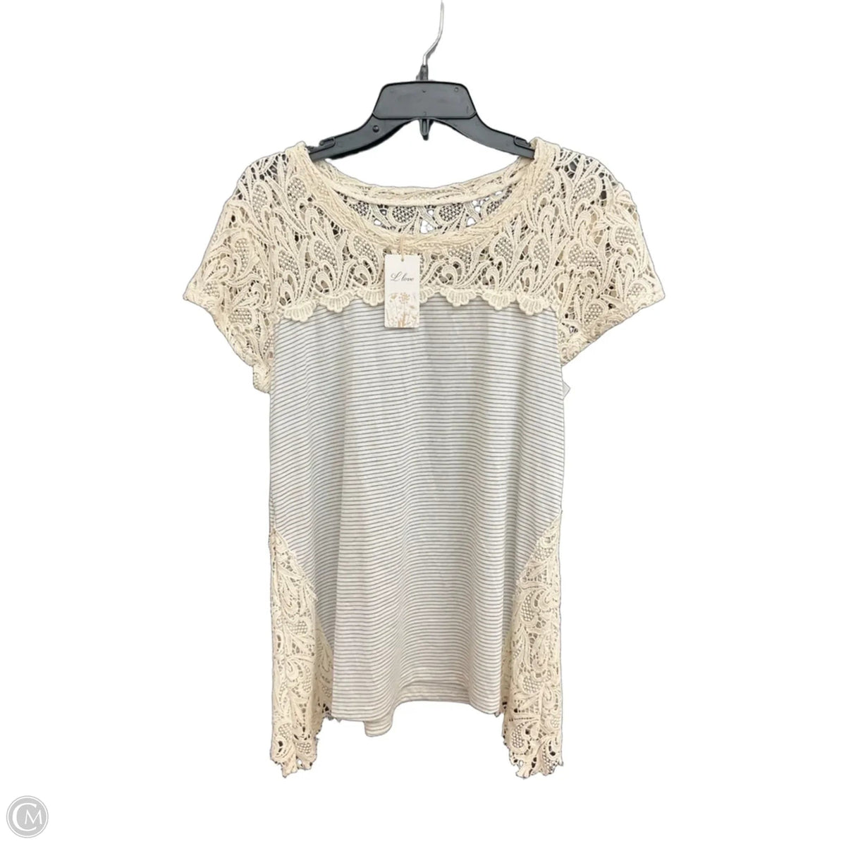 Top Short Sleeve By L Love In Grey, Size: S