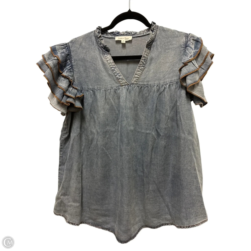 Top Short Sleeve By Clothes Mentor In Blue, Size: M