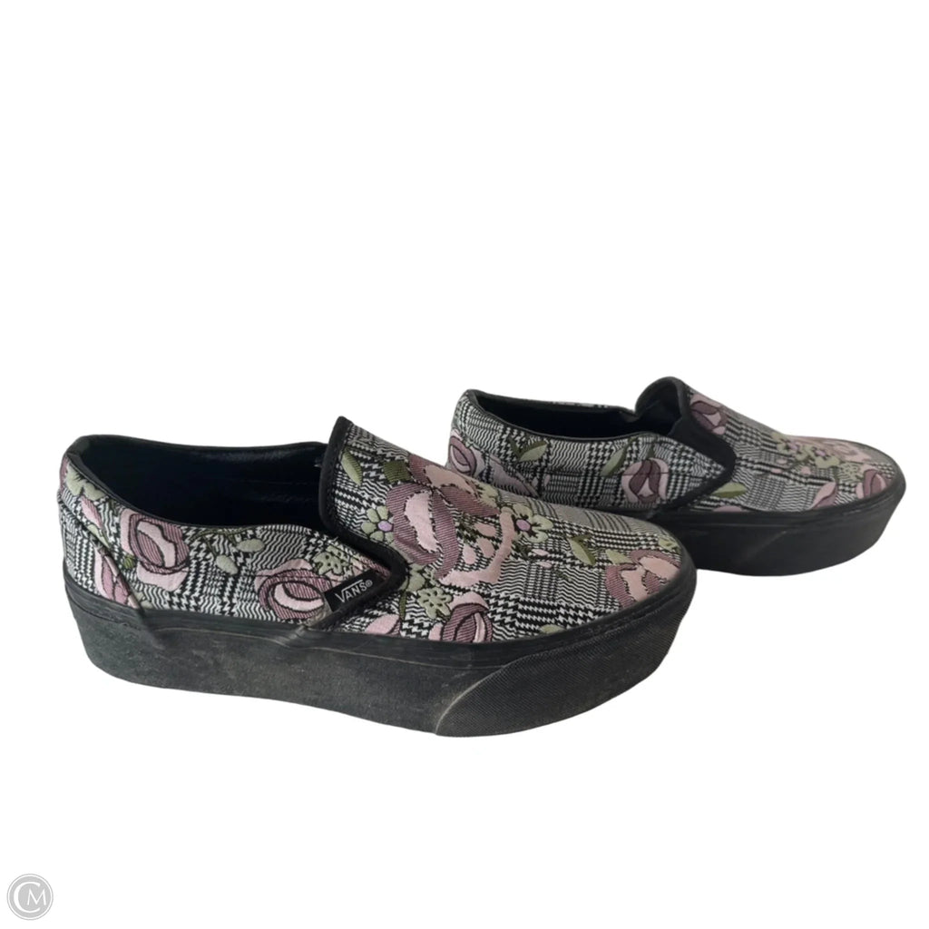 Shoes Sneakers Platform By Vans In Black & Purple, Size: 9.5