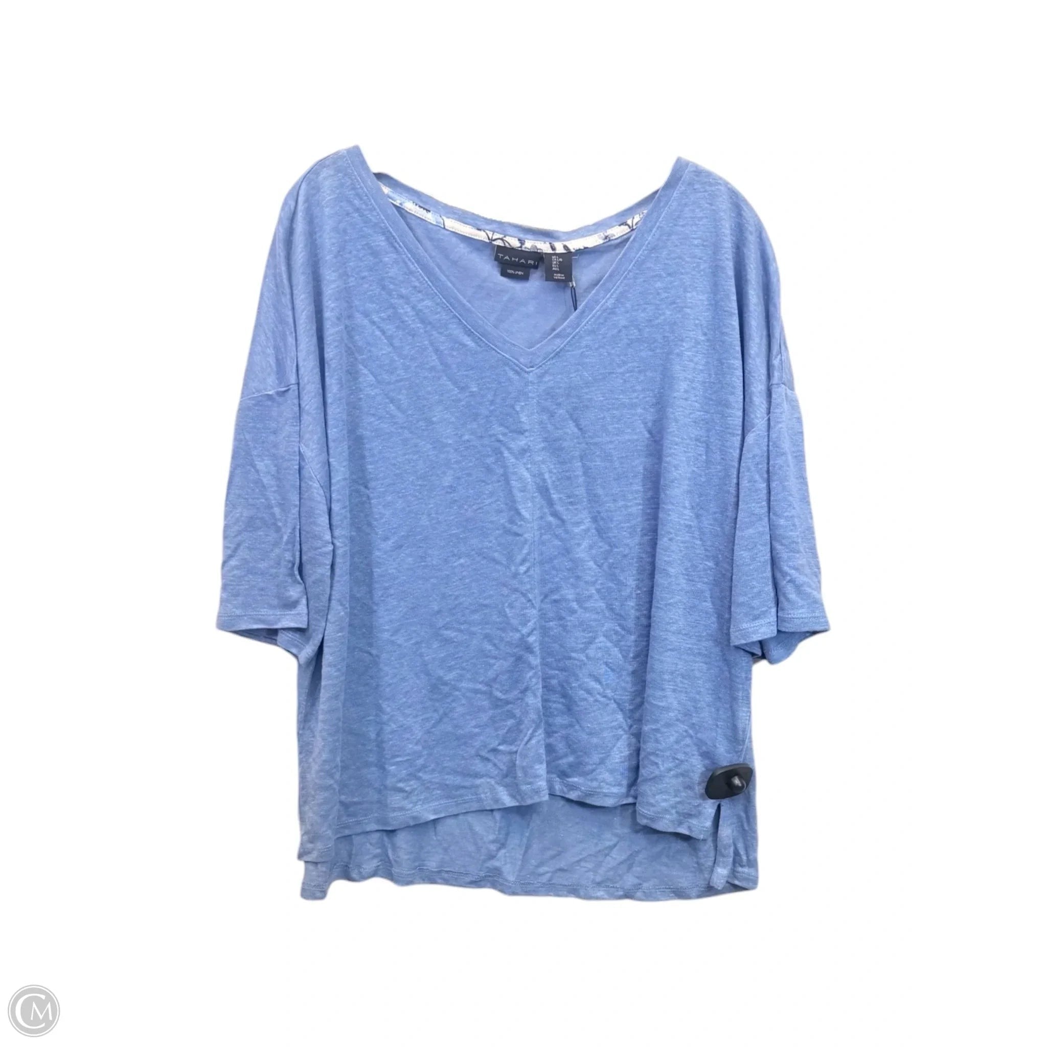 Top Short Sleeve By Tahari In Blue, Size: L