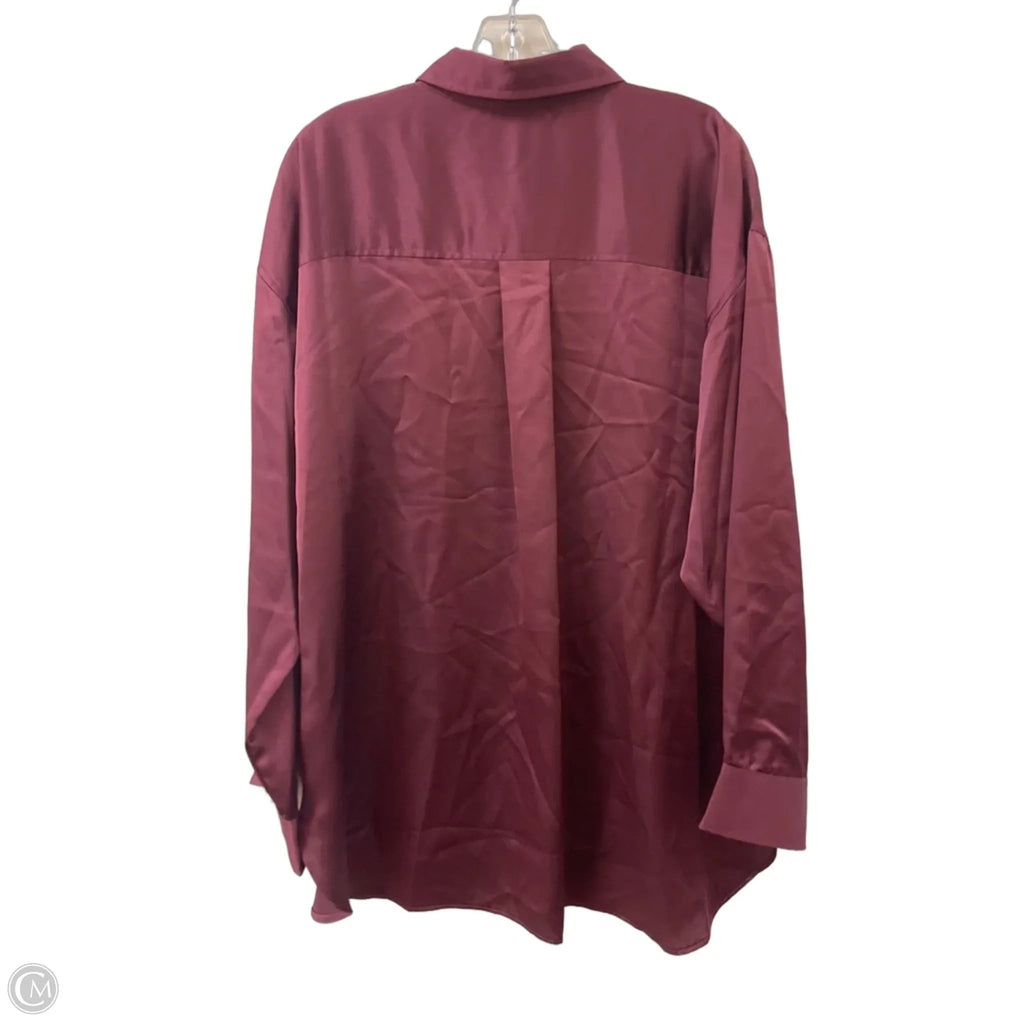 Blouse Designer By Karl Lagerfeld In Maroon, Size: Xl