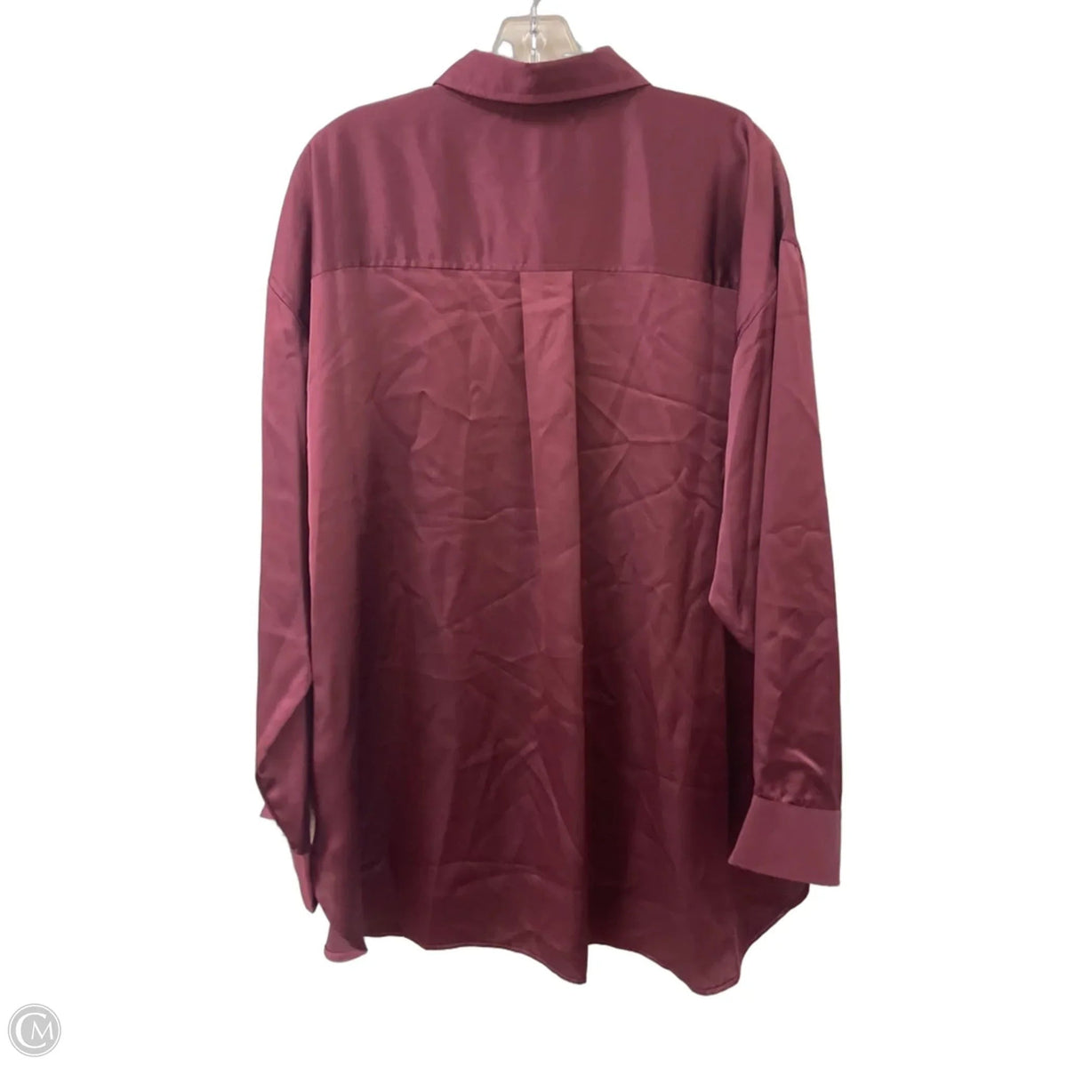 Blouse Designer By Karl Lagerfeld In Maroon, Size: Xl