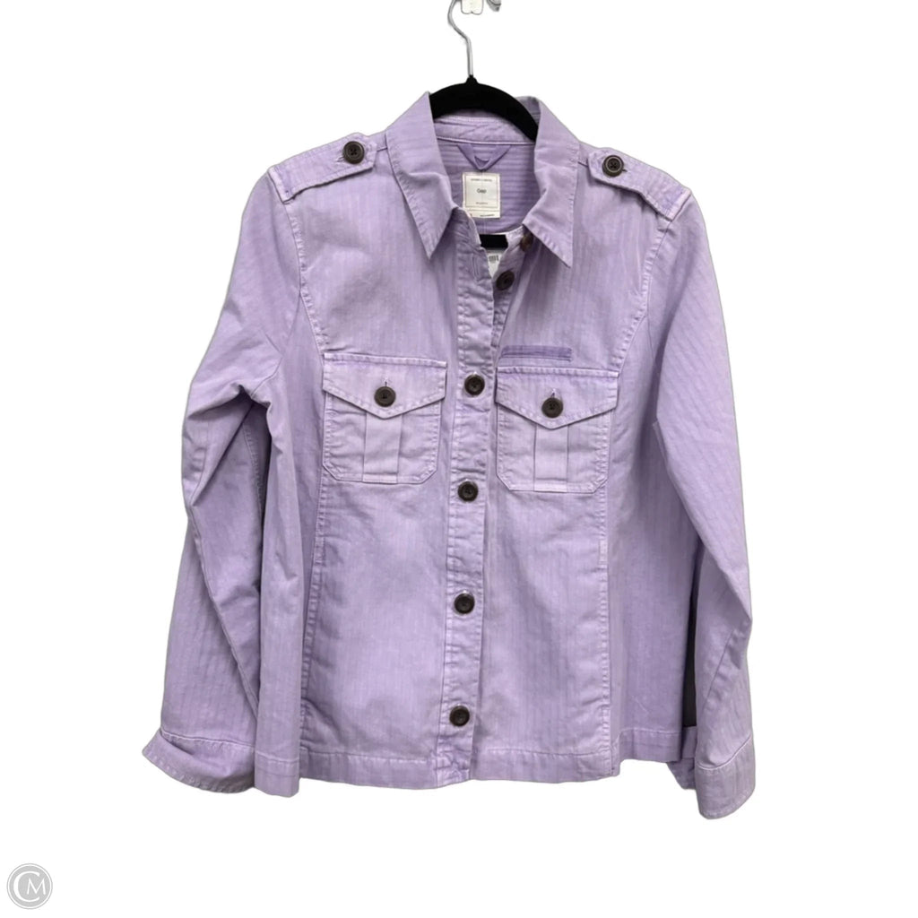 Jacket Denim By Gap In Purple, Size: L
