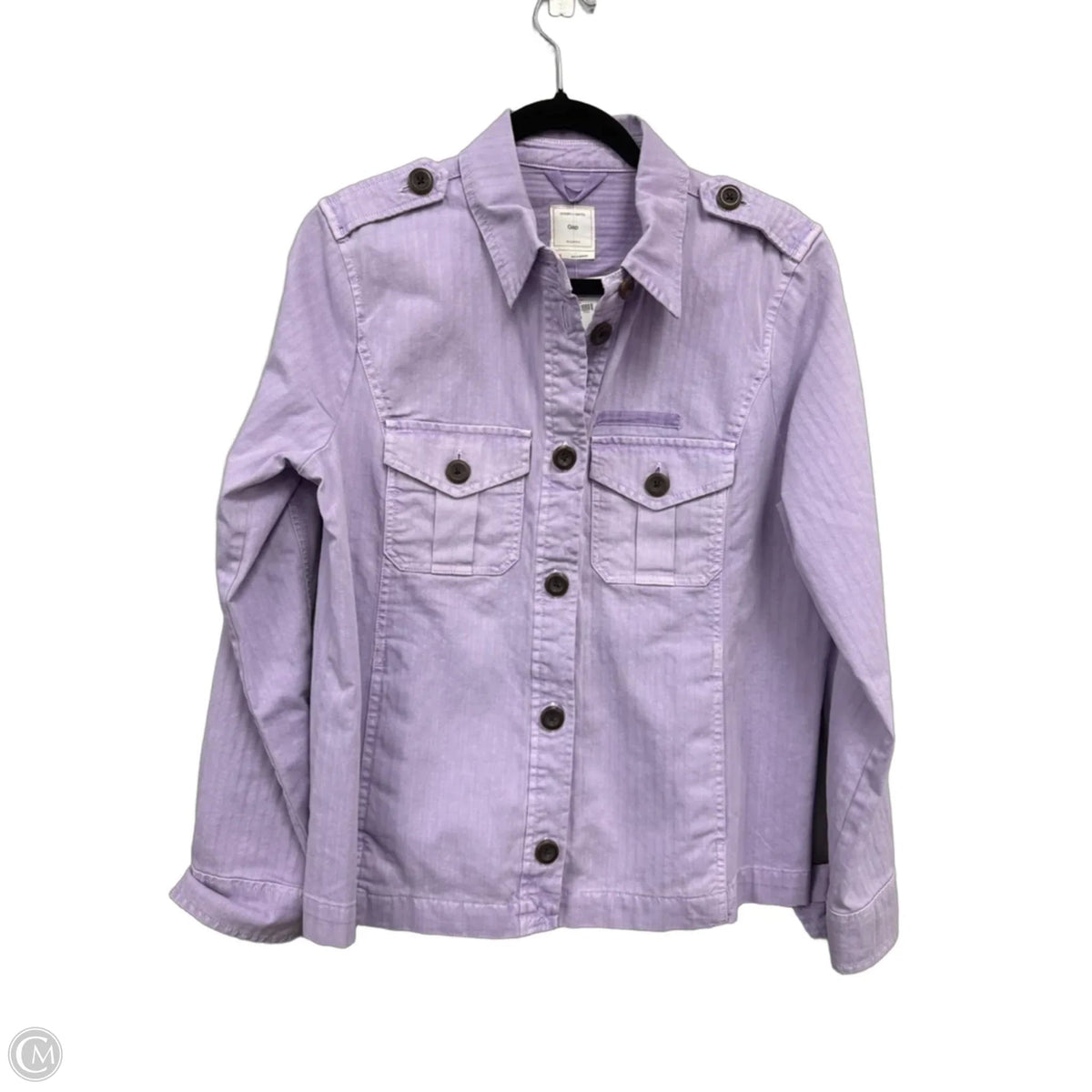 Jacket Denim By Gap In Purple, Size: L