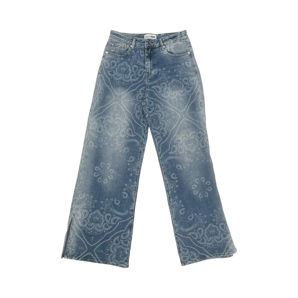 Jeans Wide Leg By Fashion Nova In Blue Denim, Size:10