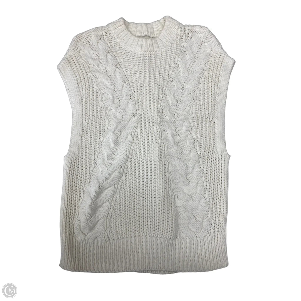 Sweater Short Sleeve By A New Day In Cream, Size: S