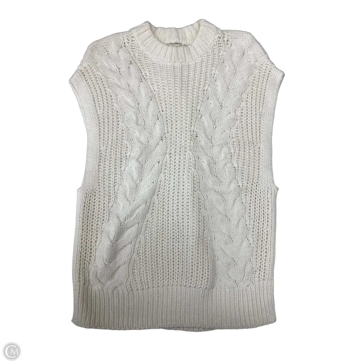 Sweater Short Sleeve By A New Day In Cream, Size: S