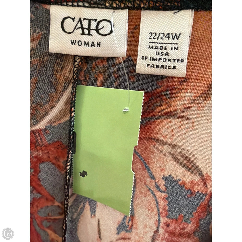Dress Casual Midi By Cato In Orange, Size: 3x