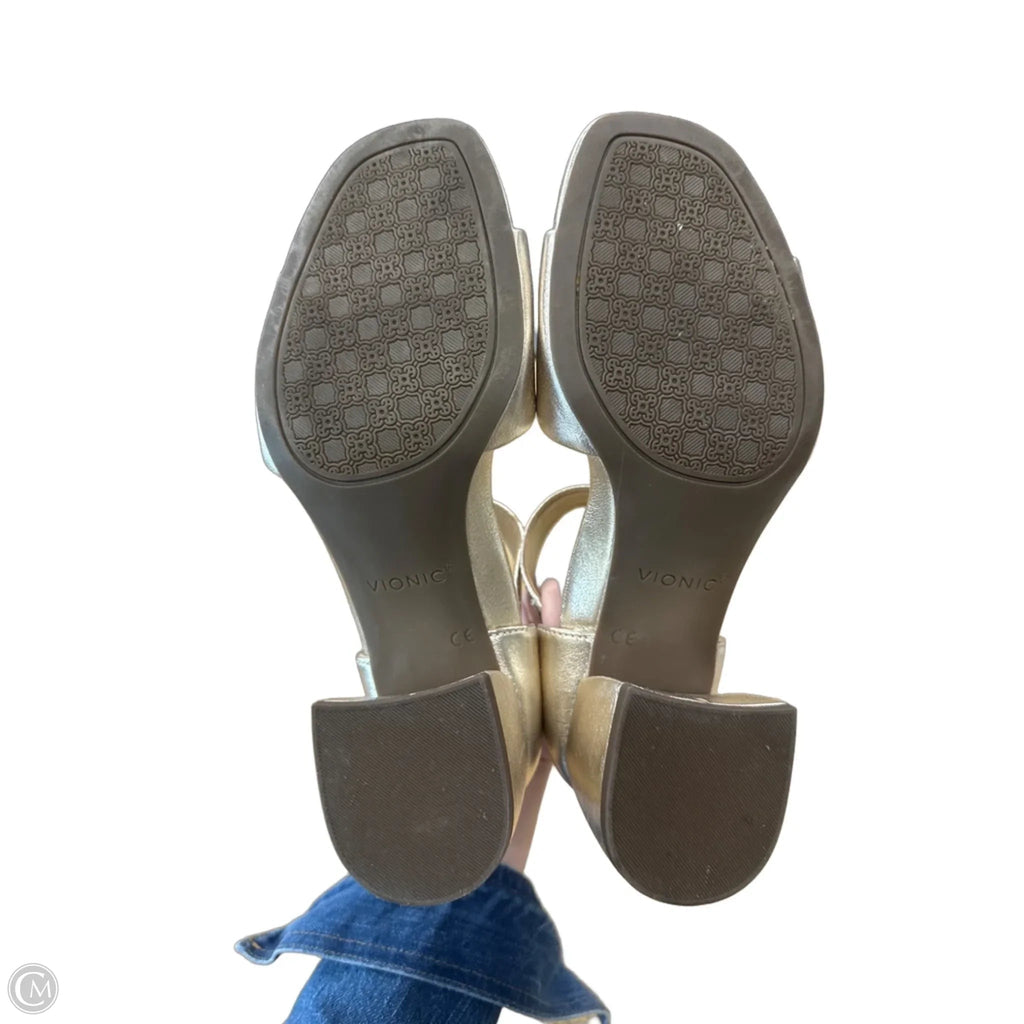 Shoes Heels Block By Vionic In Gold, Size: 8.5