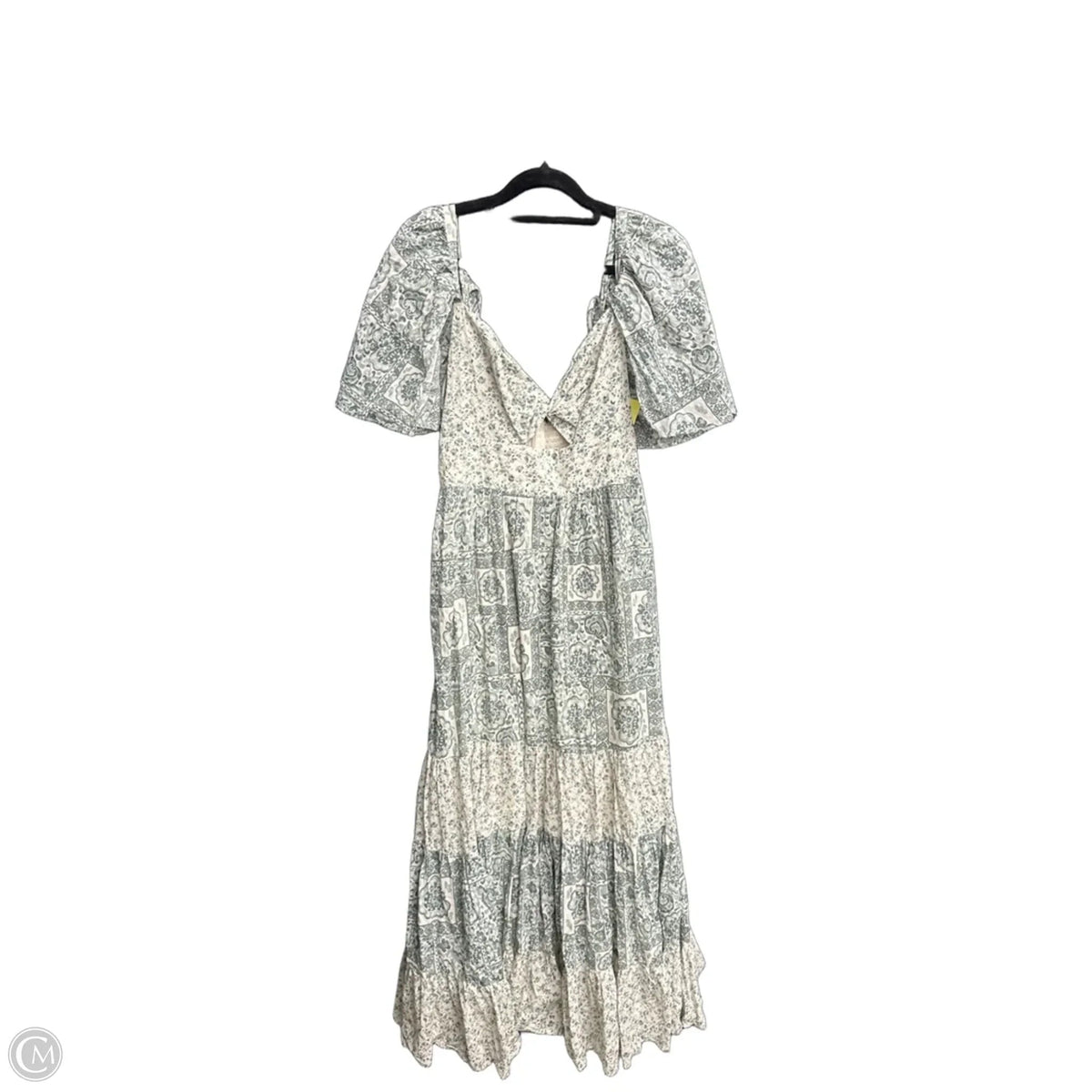 Dress Casual Maxi By Abercrombie And Fitch In Cream & Green, Size: M
