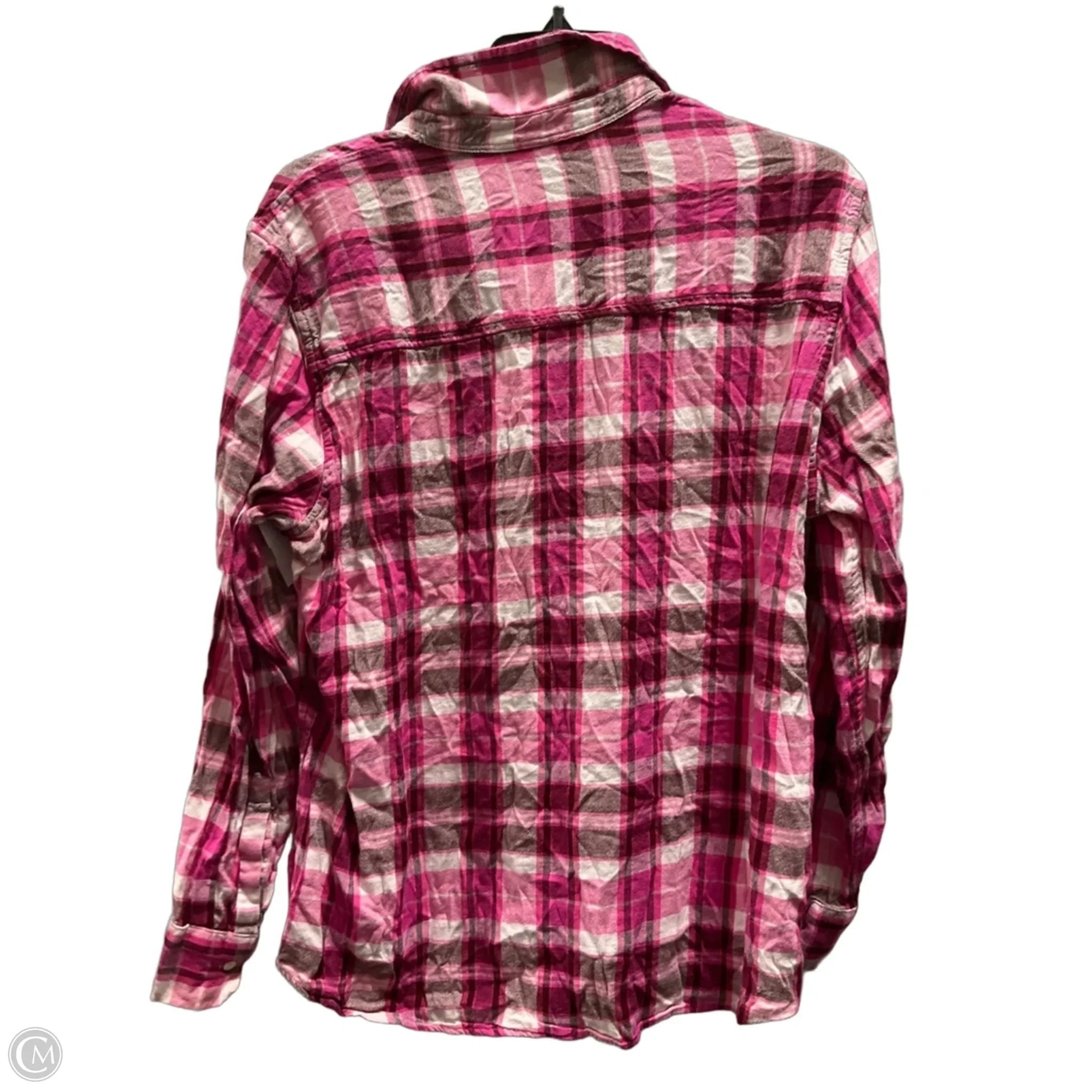 Top Long Sleeve By Gap In Plaid Pattern, Size: Xl