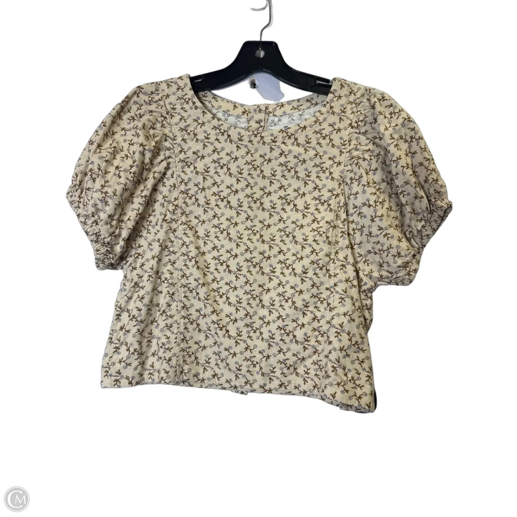Top Short Sleeve By Madewell In Tan, Size: 8