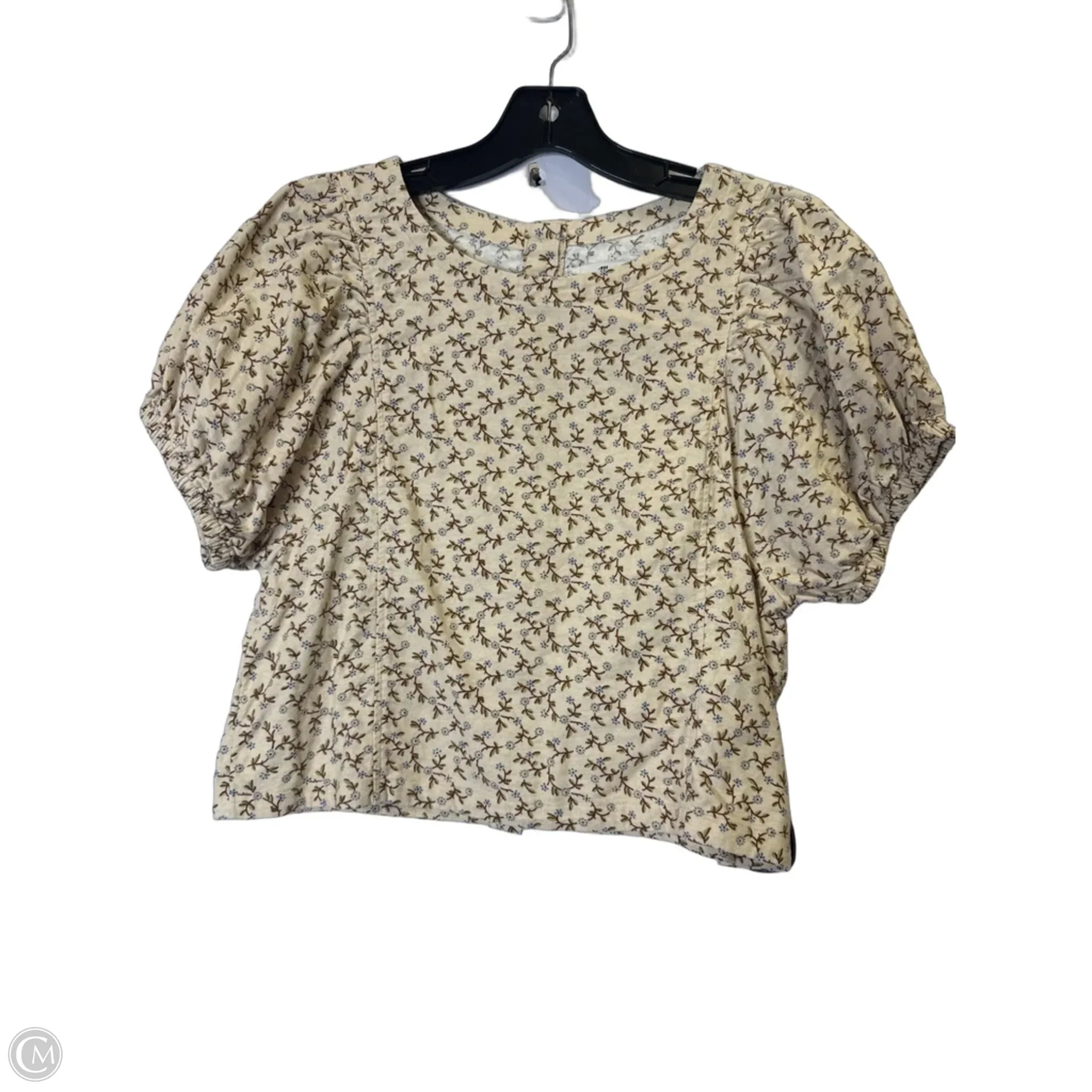 Top Short Sleeve By Madewell In Tan, Size: 8