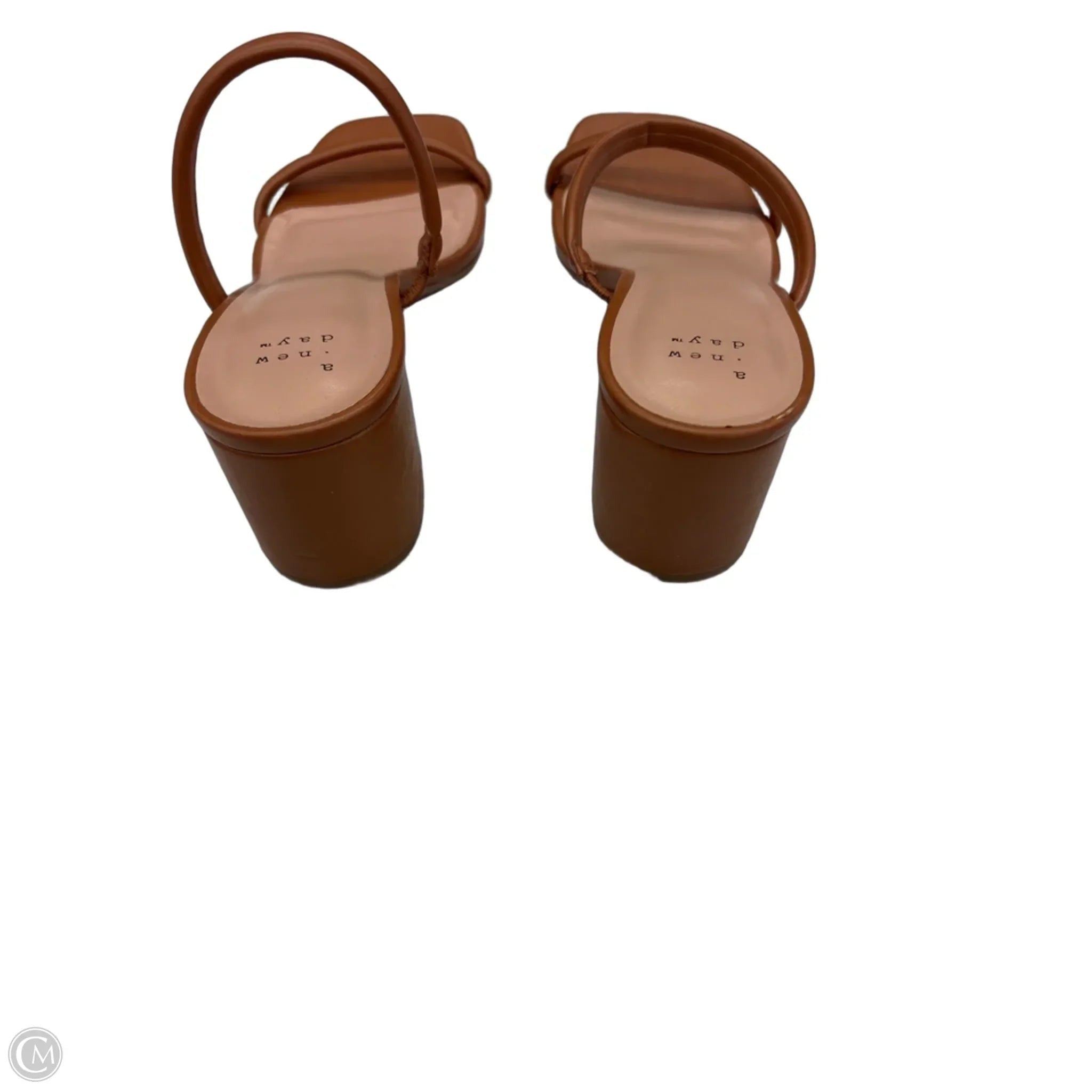 Sandals Heels Block By A New Day In Brown, Size: 9