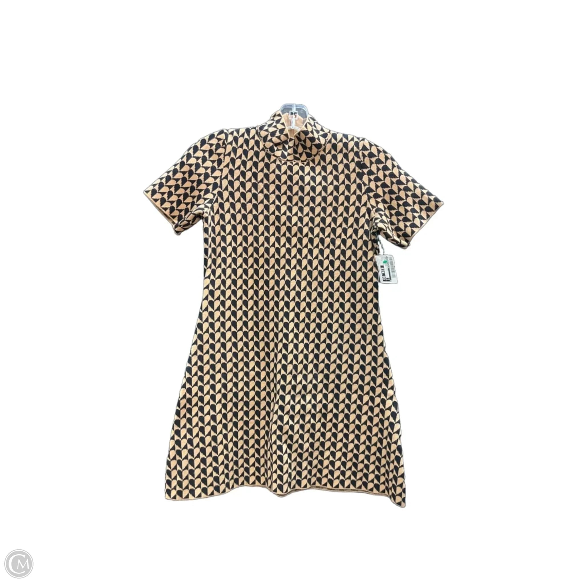Dress Casual Midi By Anthropologie In Black & Brown, Size: S