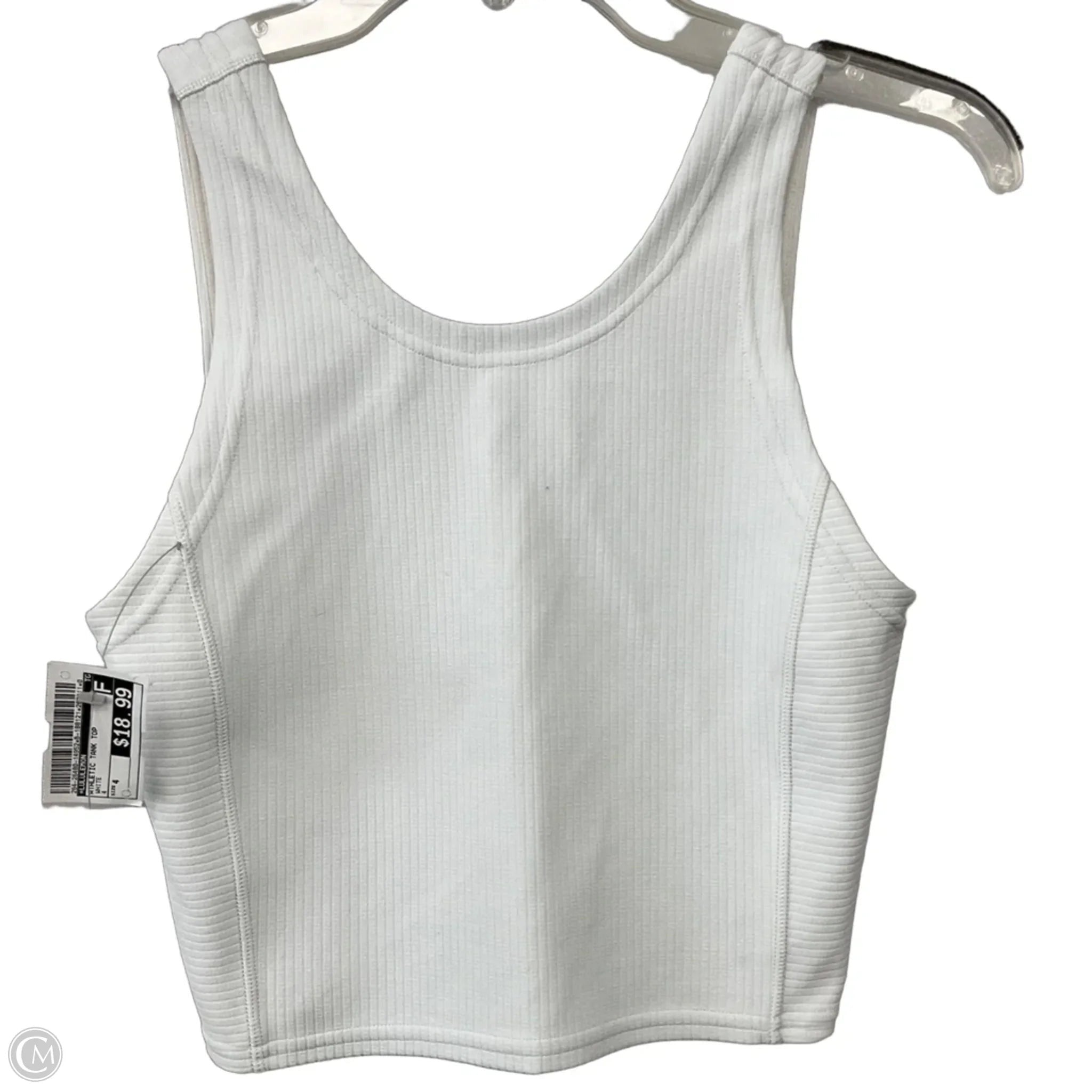 Athletic Tank Top By Lululemon In White, Size: 4