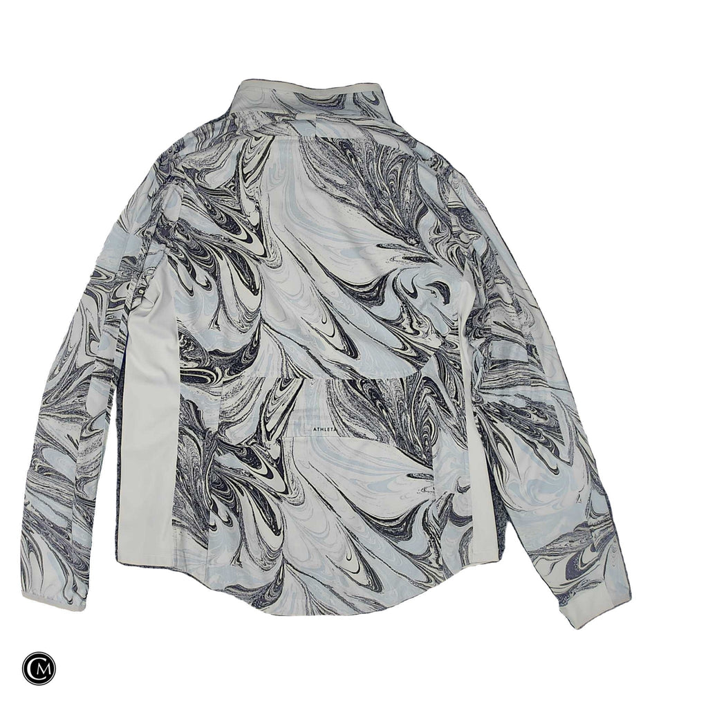 Athletic Jacket By Athleta In Blue & Grey, Size: L