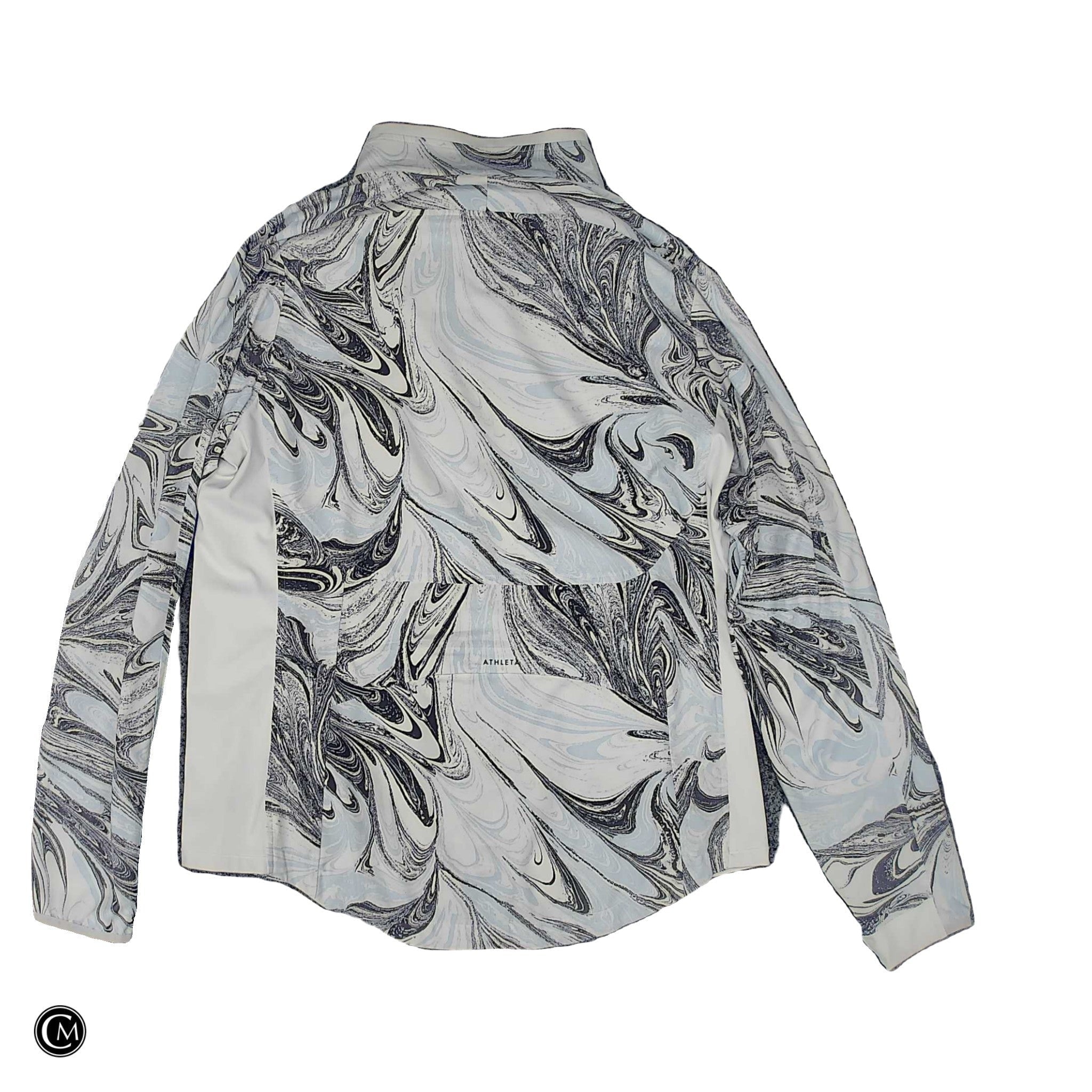 Athletic Jacket By Athleta In Blue & Grey, Size: L