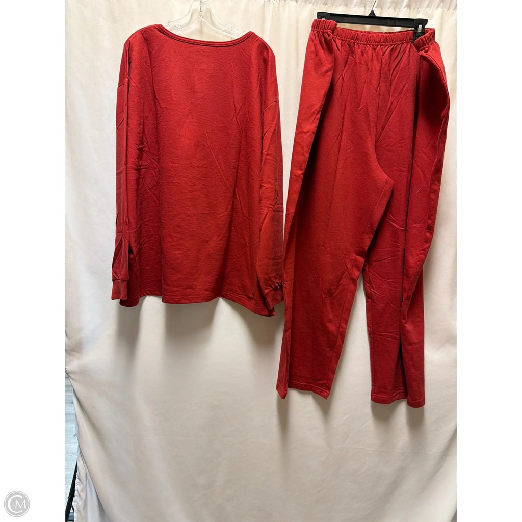 Athletic Pants 2pc By Clothes Mentor In Red, Size: 3x